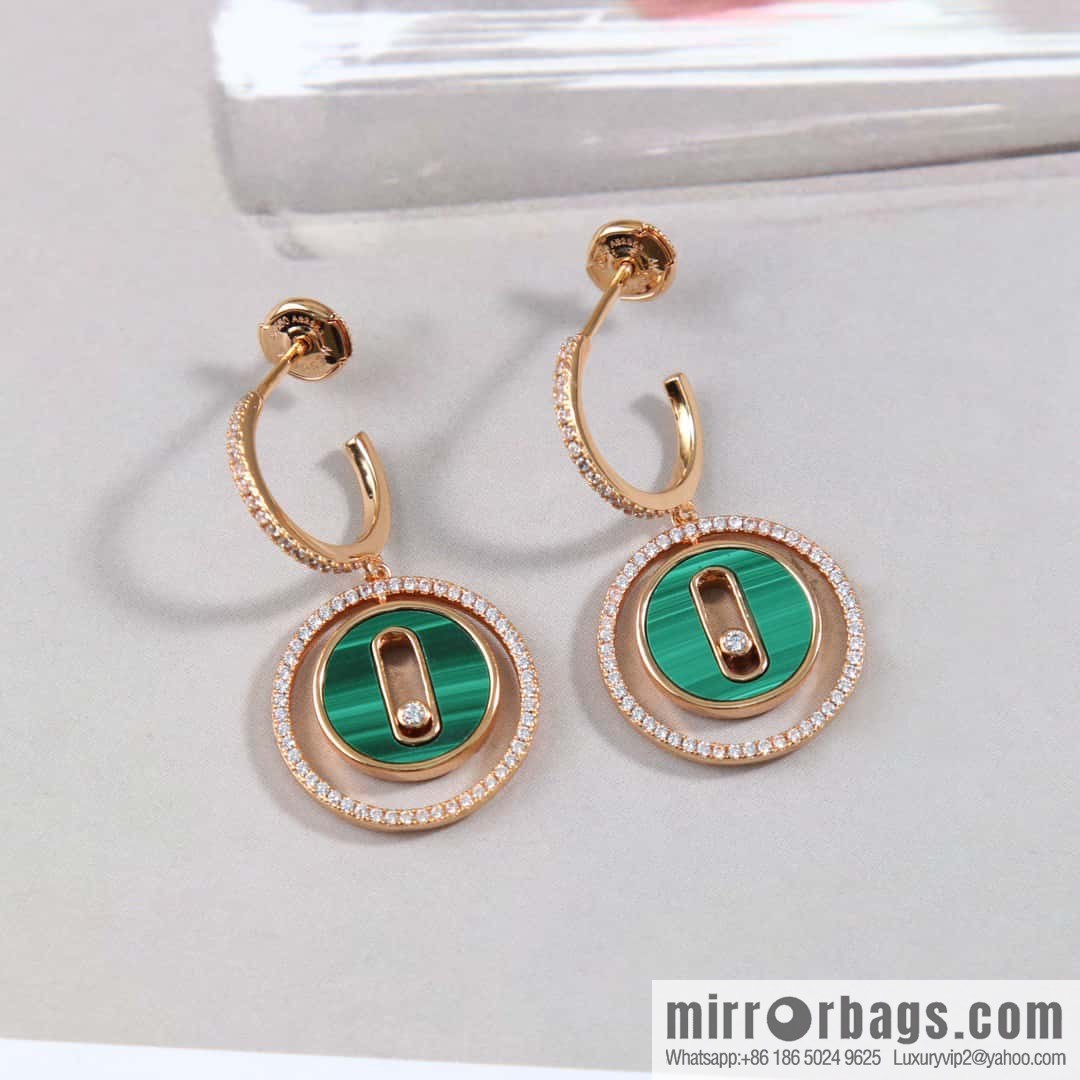 Messika LUCKY MOVE malachite earrings
