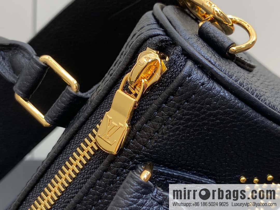 [Original single boutique] M46745 black full leather willow nail pillow bag speedy series Nano Speedy handbag