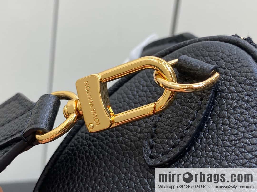 [Original single boutique] M46745 black full leather willow nail pillow bag speedy series Nano Speedy handbag