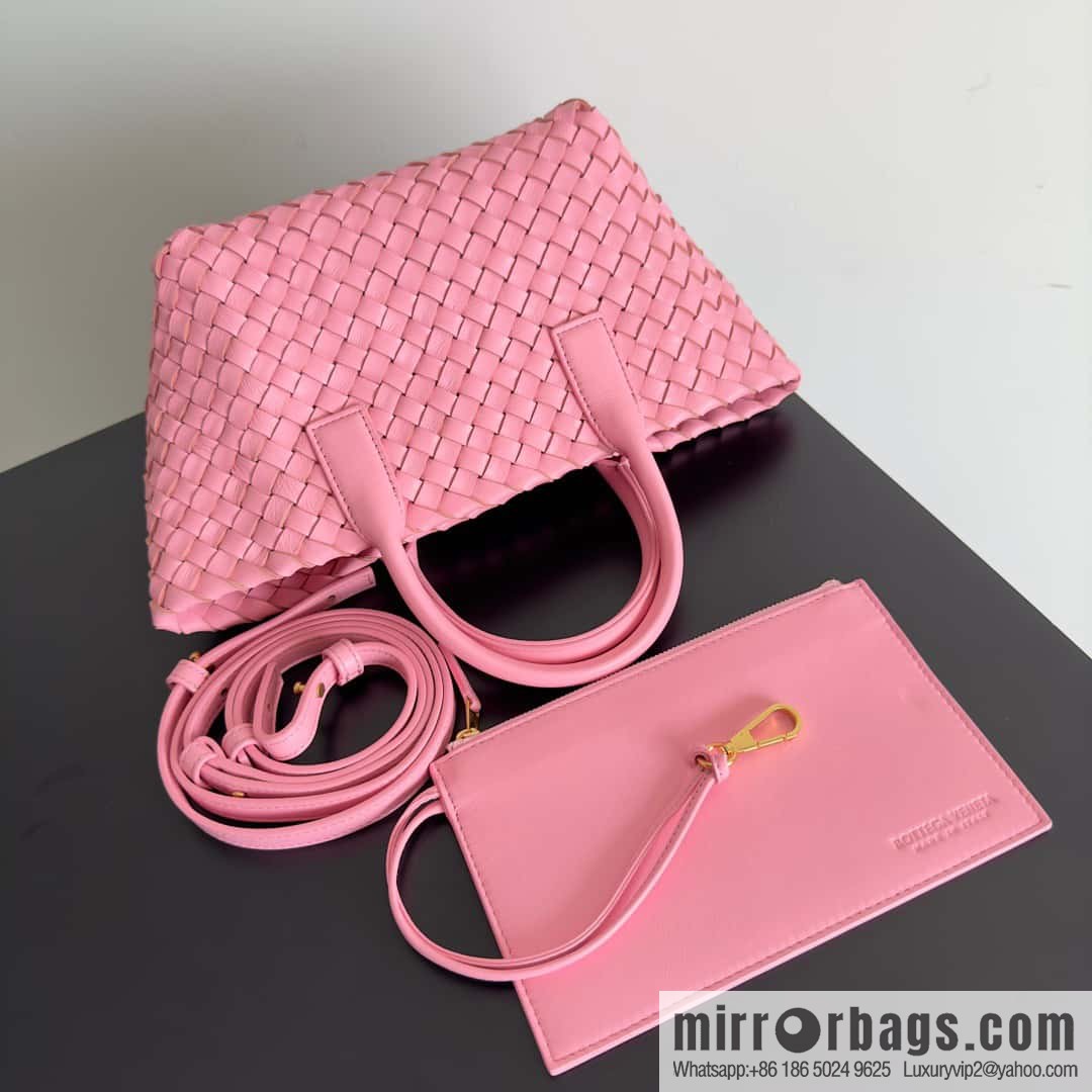 BV Mini Cabat limited edition mini vegetable basket BAG model; 709464 pink
