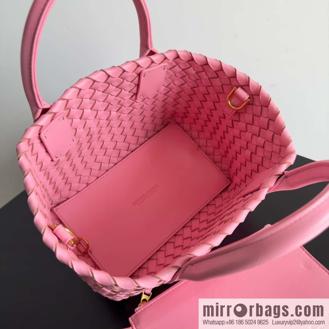 BV Mini Cabat limited edition mini vegetable basket BAG model; 709464 pink