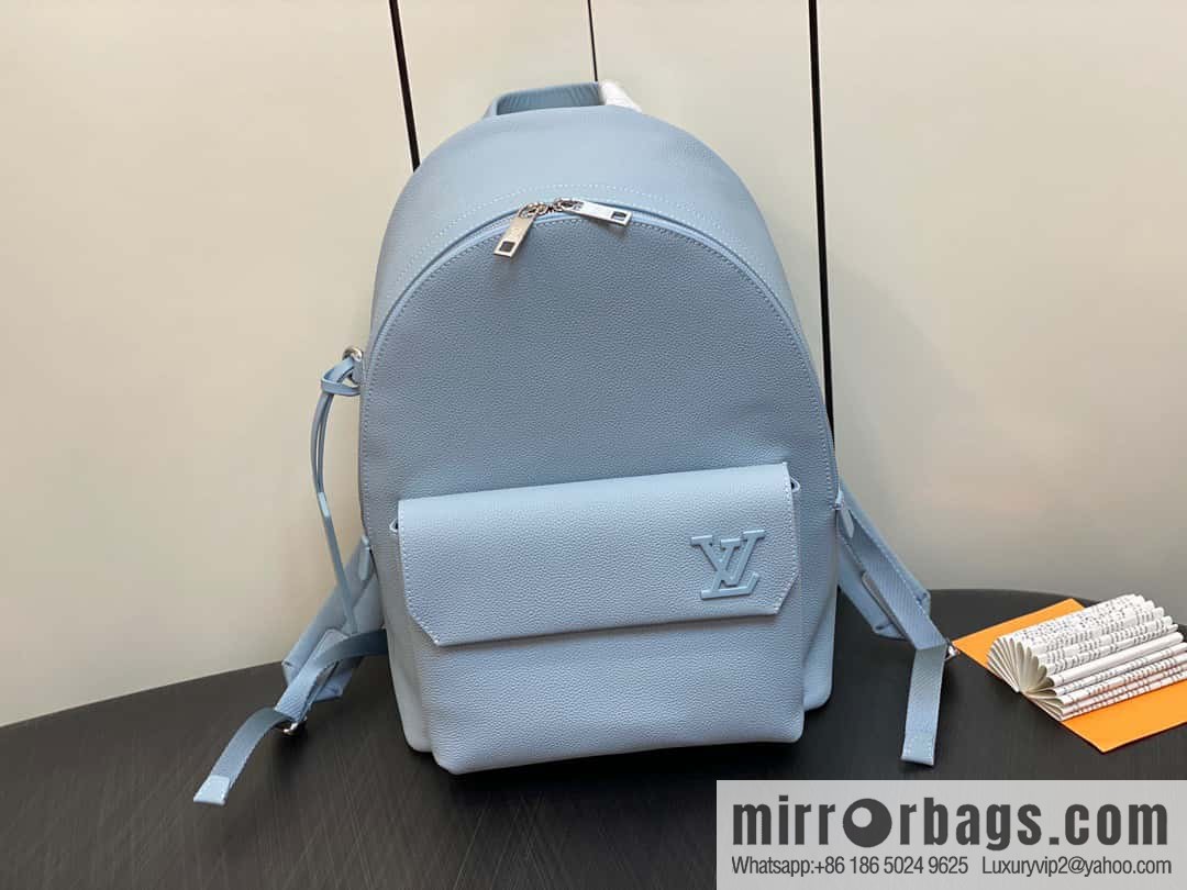 [Original single boutique] M23708 light blue, full leather backpack series TAKEOFF backpack LV NEW BACKPACK backpack