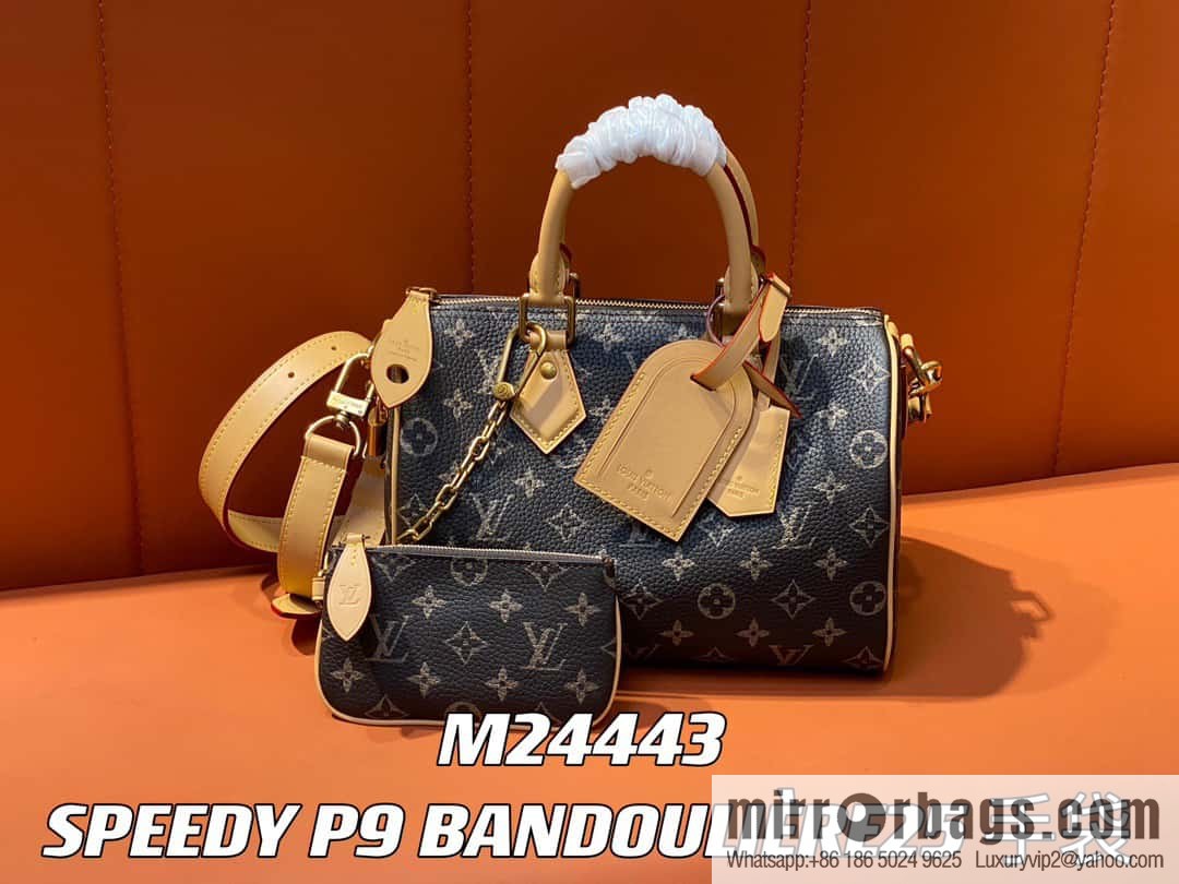 [Original order boutique] M24443 brown, full leather pillow bag speedy series SPEEDY P9 BANDOULIIZRE25 handbag