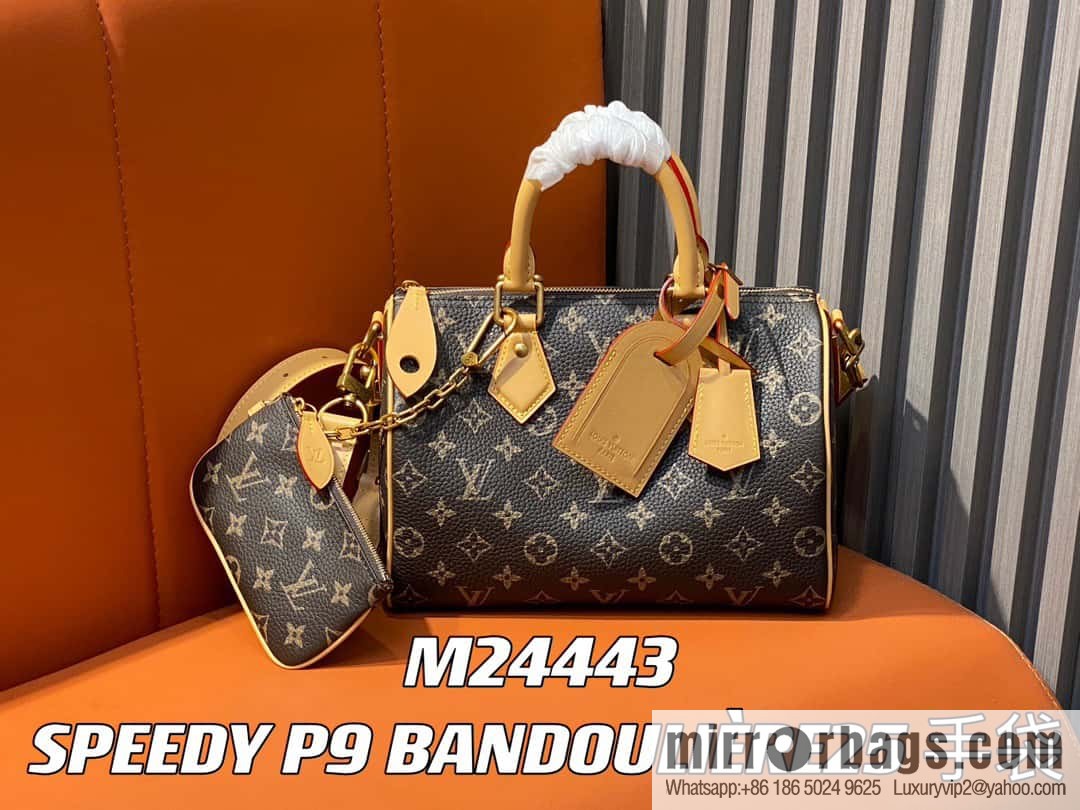 [Original order boutique] M24443 brown, full leather pillow bag speedy series SPEEDY P9 BANDOULIIZRE25 handbag
