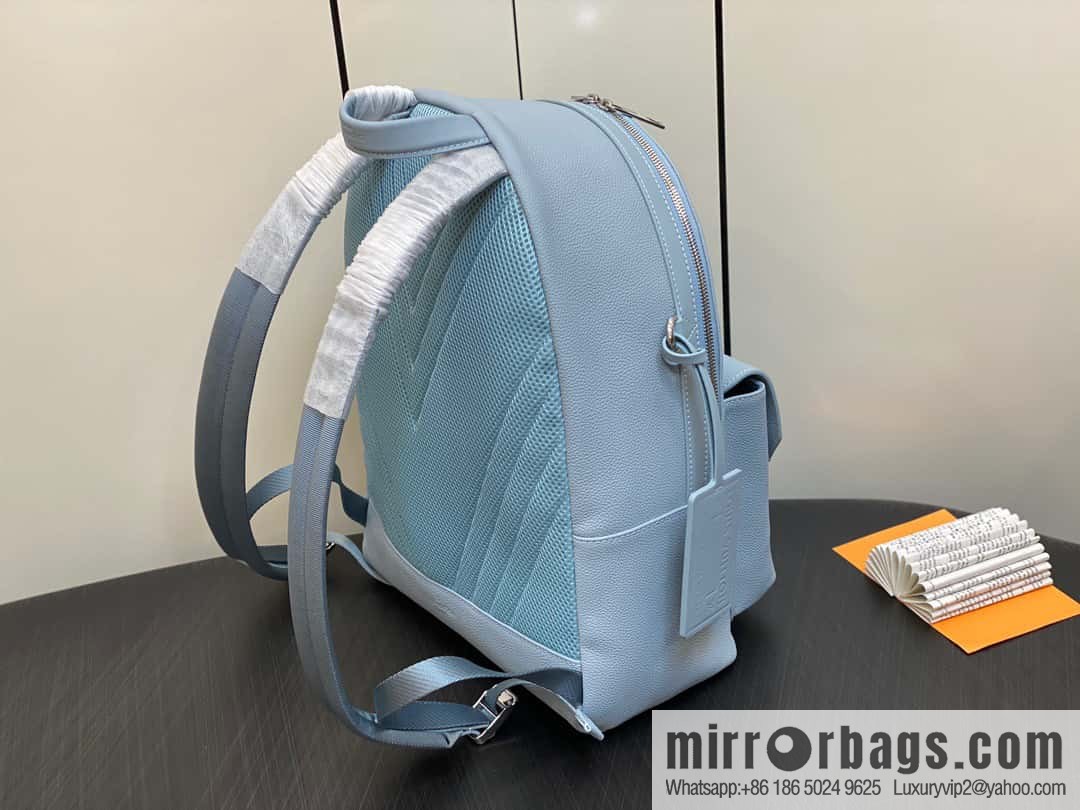 [Original single boutique] M23708 light blue, full leather backpack series TAKEOFF backpack LV NEW BACKPACK backpack
