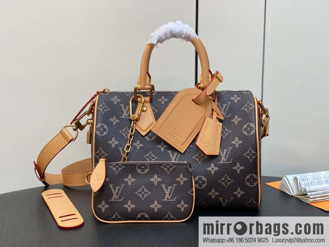 [Original order boutique] M24443 brown, full leather pillow bag speedy series SPEEDY P9 BANDOULIIZRE25 handbag