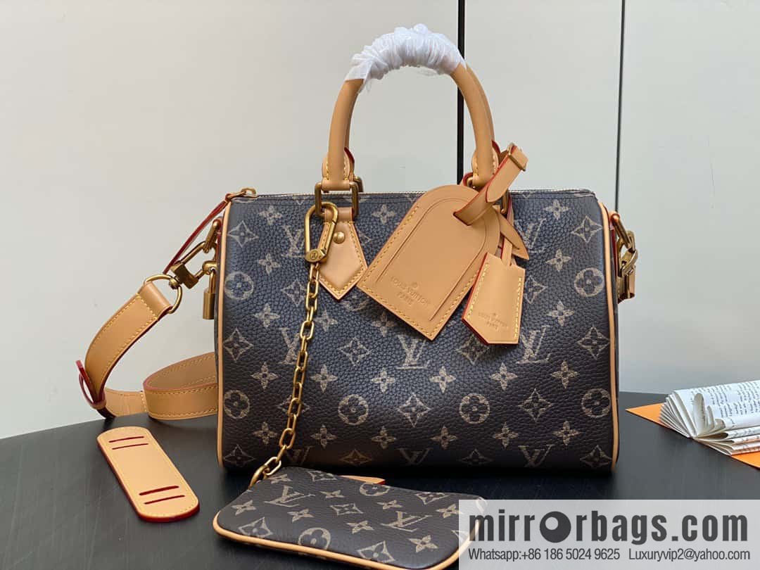 [Original order boutique] M24443 brown, full leather pillow bag speedy series SPEEDY P9 BANDOULIIZRE25 handbag