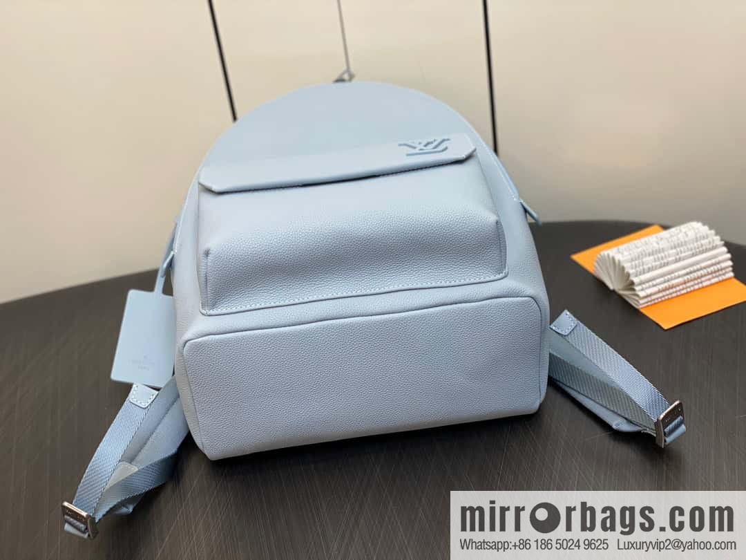 [Original single boutique] M23708 light blue, full leather backpack series TAKEOFF backpack LV NEW BACKPACK backpack