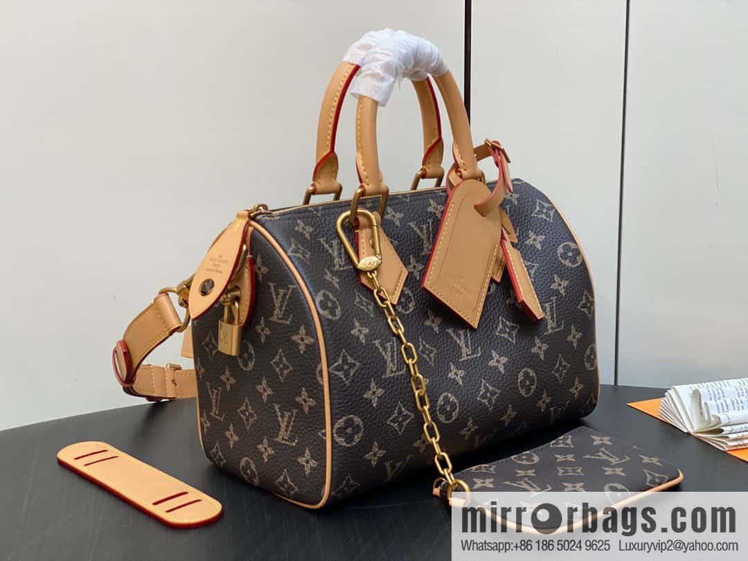 [Original order boutique] M24443 brown, full leather pillow bag speedy series SPEEDY P9 BANDOULIIZRE25 handbag