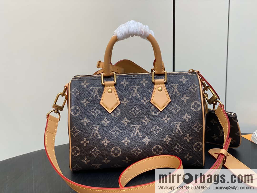 [Original order boutique] M24443 brown, full leather pillow bag speedy series SPEEDY P9 BANDOULIIZRE25 handbag