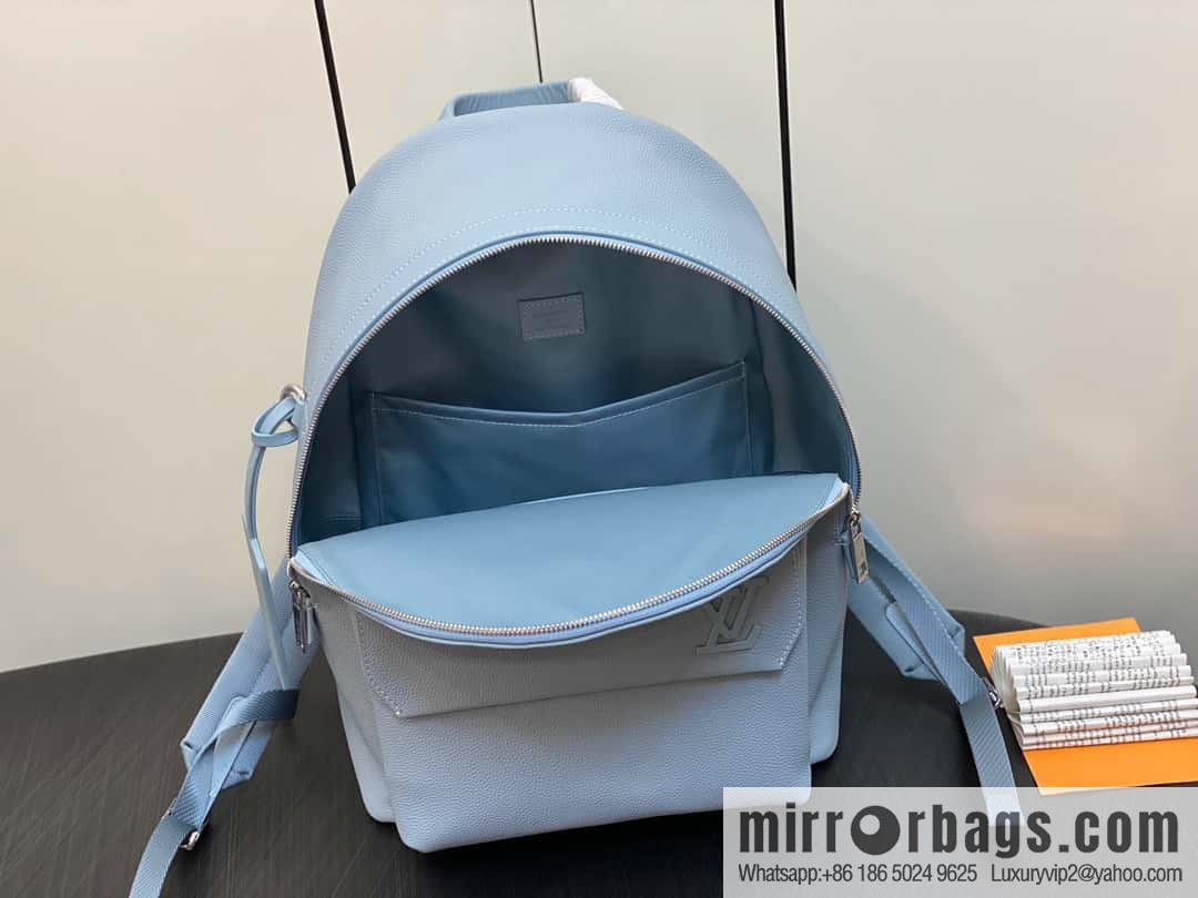 [Original single boutique] M23708 light blue, full leather backpack series TAKEOFF backpack LV NEW BACKPACK backpack