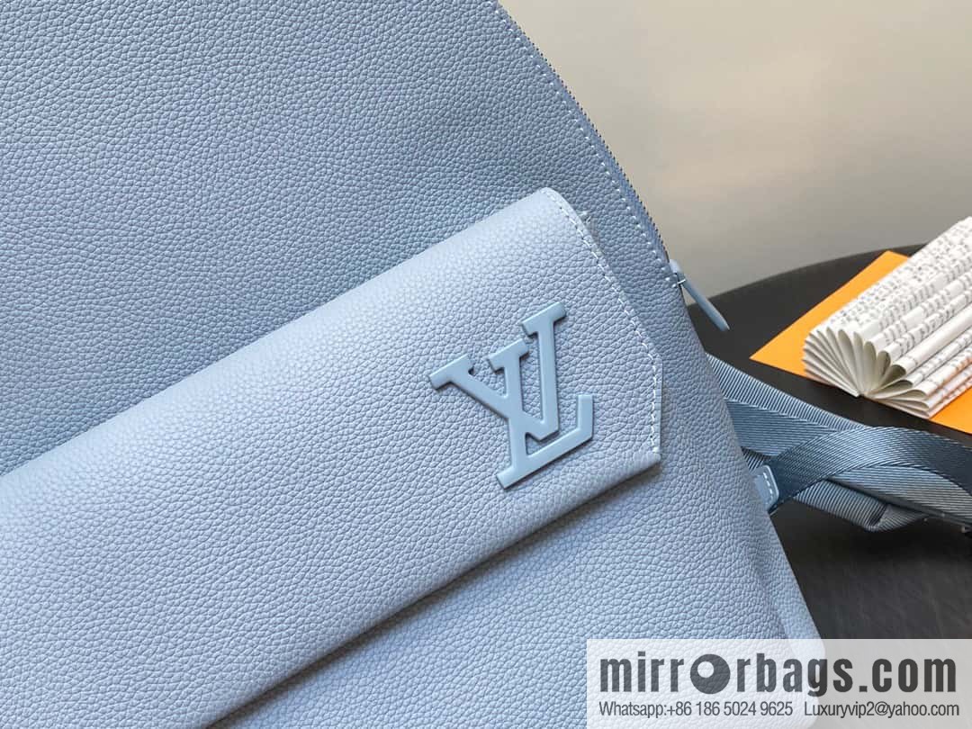 [Original single boutique] M23708 light blue, full leather backpack series TAKEOFF backpack LV NEW BACKPACK backpack
