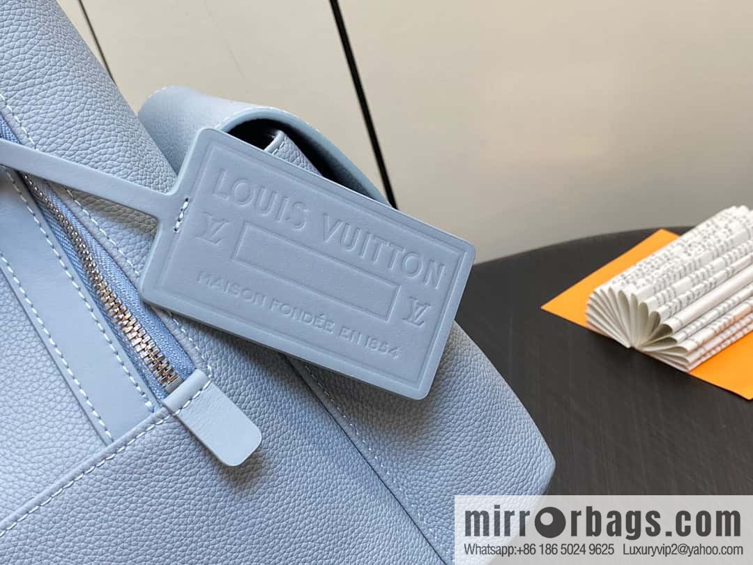 [Original single boutique] M23708 light blue, full leather backpack series TAKEOFF backpack LV NEW BACKPACK backpack