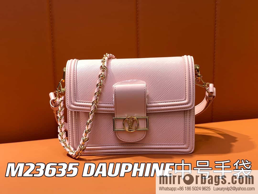 [Original order boutique] M23635 pink epi Daphne series DAUPHINE medium handbag M23635 this Dauphine medium handbag