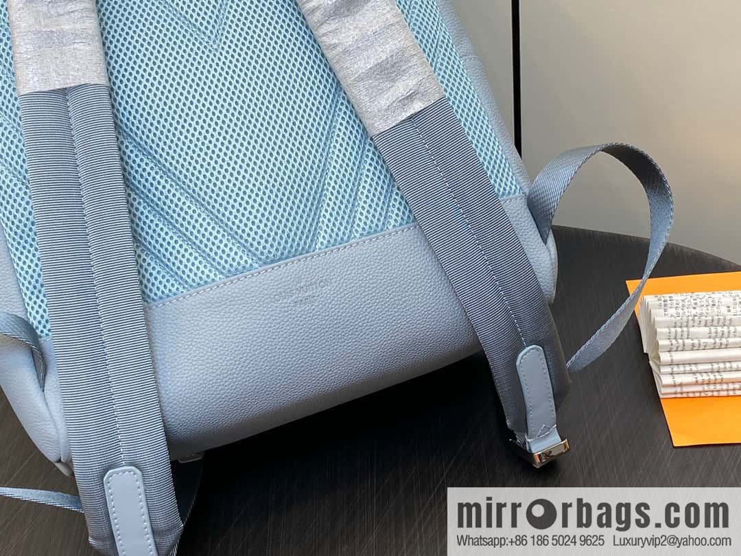 [Original single boutique] M23708 light blue, full leather backpack series TAKEOFF backpack LV NEW BACKPACK backpack