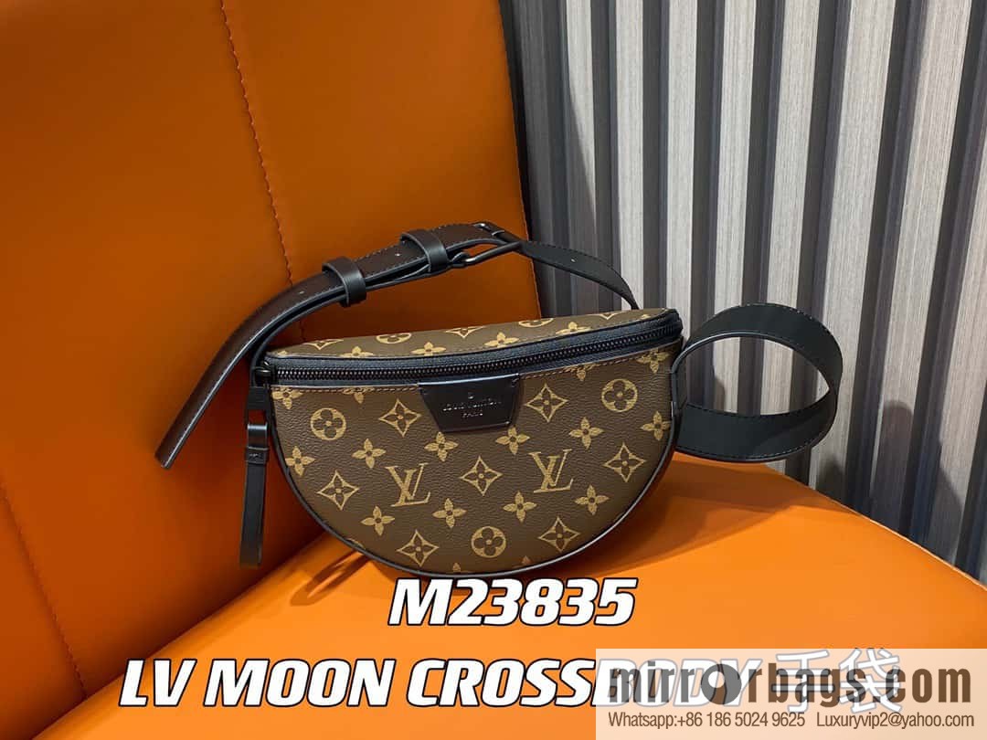 [Original order boutique] M23835 monogram men's bag moon bag series, new LV MOON CROSSBODY handbag in autumn and winter