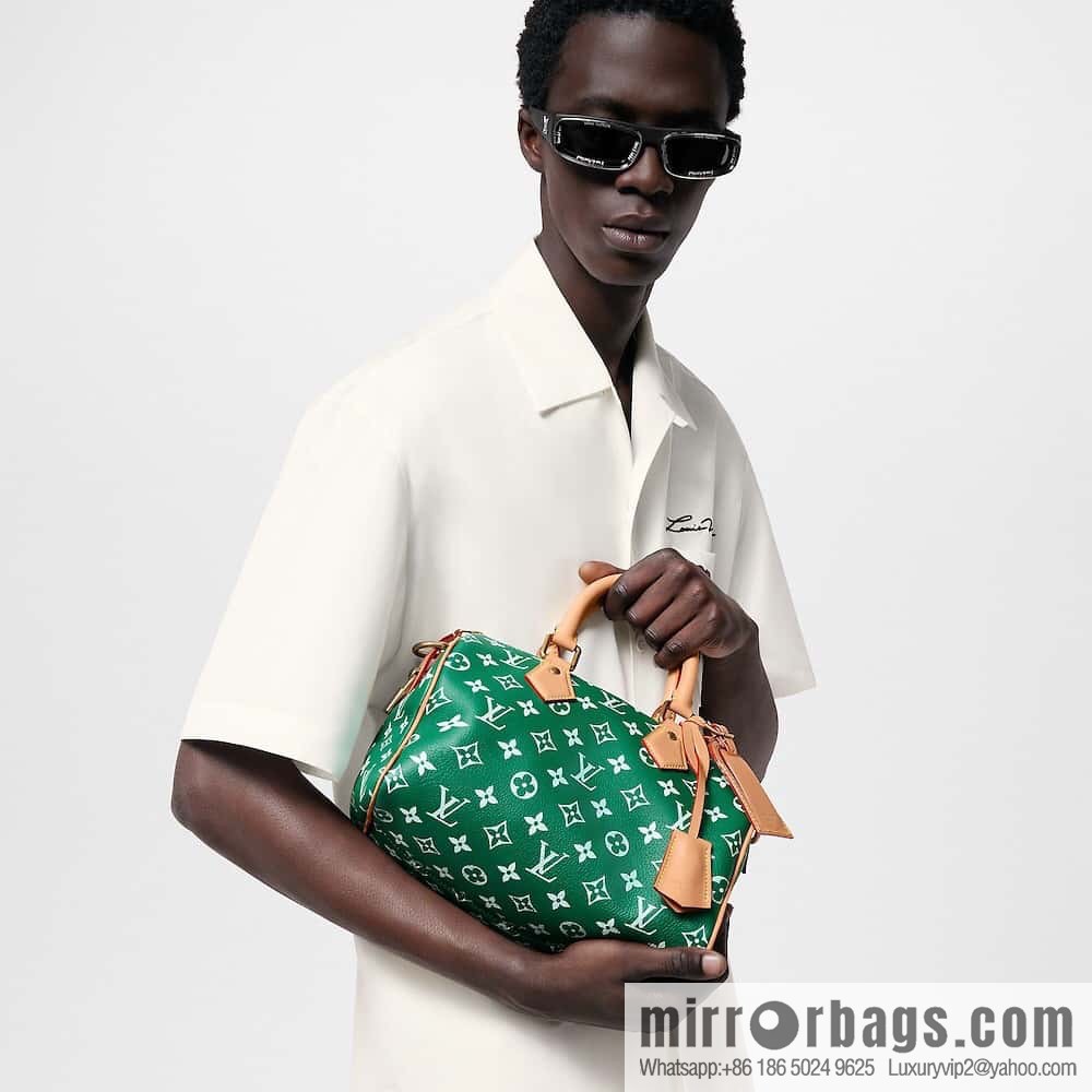 [Original order boutique] M24423 green, full leather pillow bag speedy series SPEEDY P9 BANDOULIIZRE25 handbag