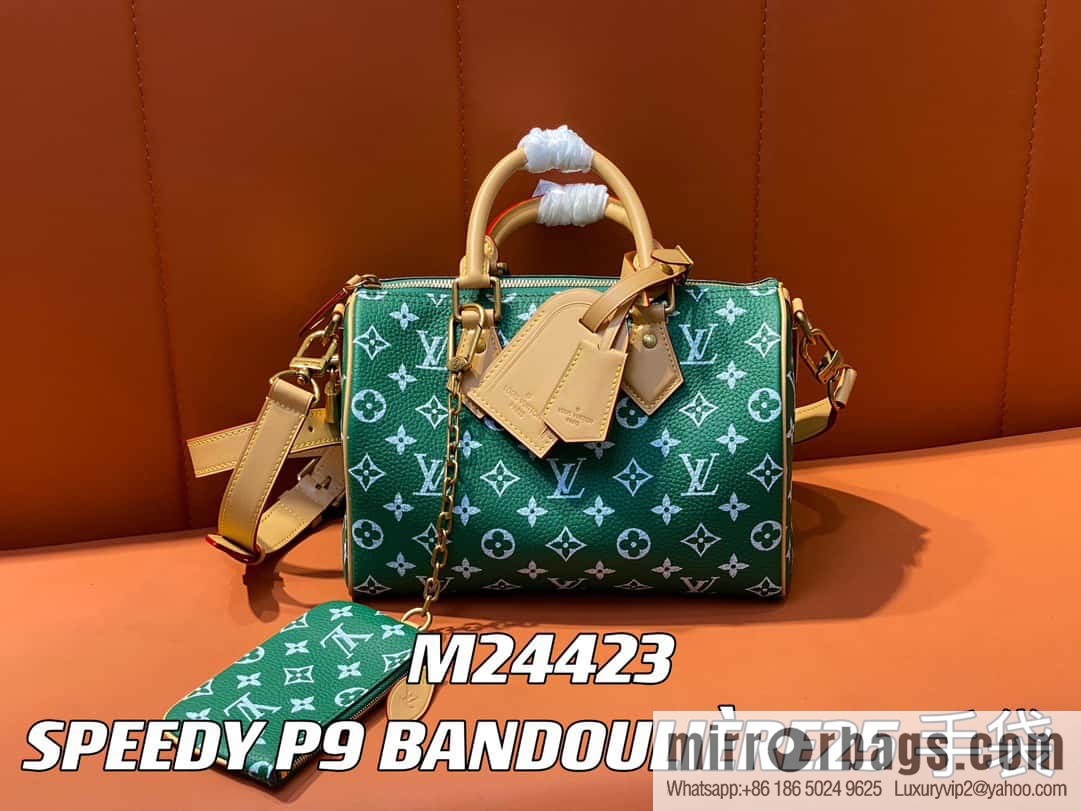 [Original order boutique] M24423 green, full leather pillow bag speedy series SPEEDY P9 BANDOULIIZRE25 handbag