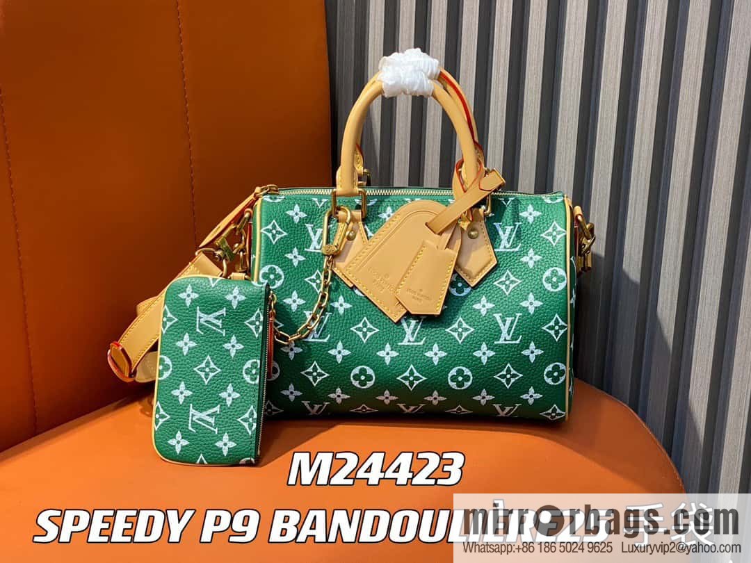 [Original order boutique] M24423 green, full leather pillow bag speedy series SPEEDY P9 BANDOULIIZRE25 handbag