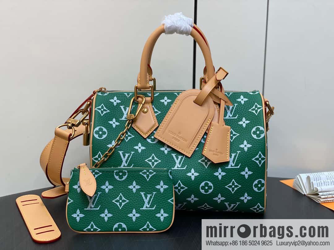 [Original order boutique] M24423 green, full leather pillow bag speedy series SPEEDY P9 BANDOULIIZRE25 handbag