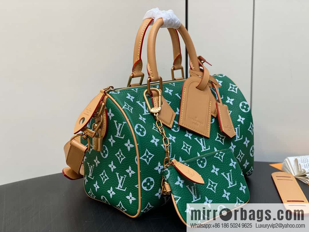 [Original order boutique] M24423 green, full leather pillow bag speedy series SPEEDY P9 BANDOULIIZRE25 handbag