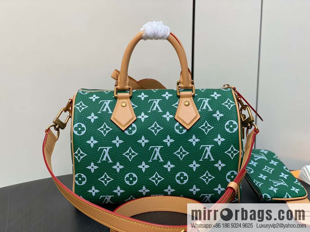 [Original order boutique] M24423 green, full leather pillow bag speedy series SPEEDY P9 BANDOULIIZRE25 handbag