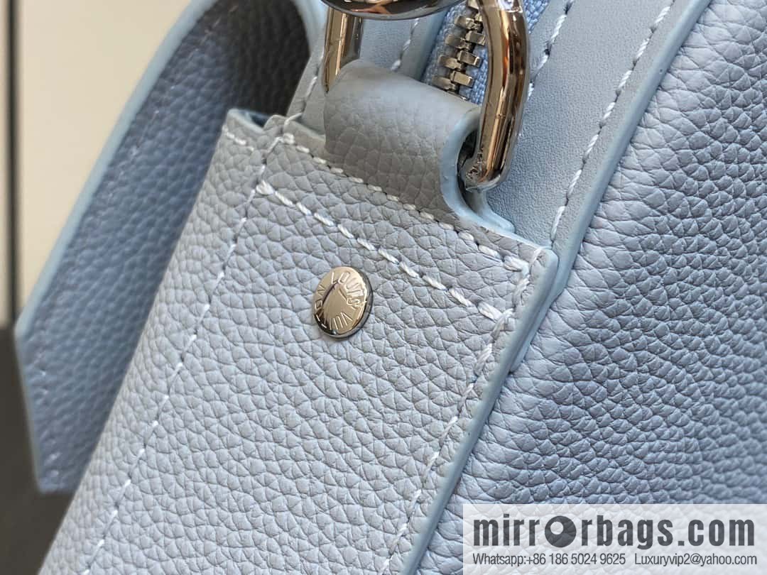[Original order boutique] M23710 light blue, full leather men's bag messenger bag series, new FASTLINE messenger bag in autumn and winter