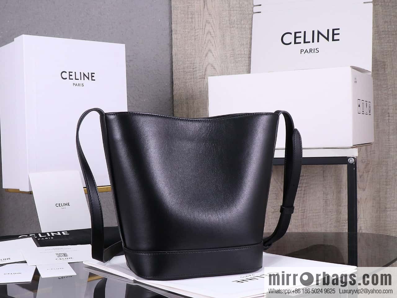 [Premium quality, all steel hardware] eline CUIR TRIOMPHE leather bucket bag model: CL198243