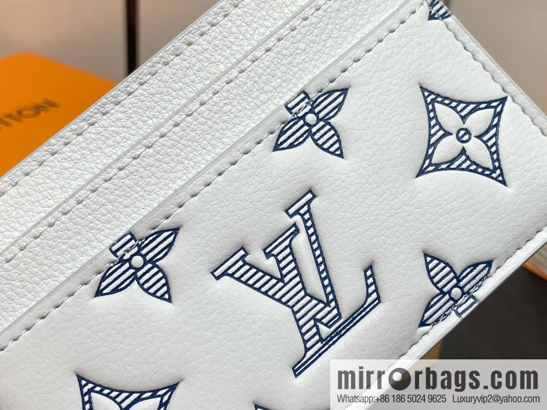[Original order boutique] M83699 white silk screen, full leather card holder wallet series PORTE CARTES DOUBLE card holder