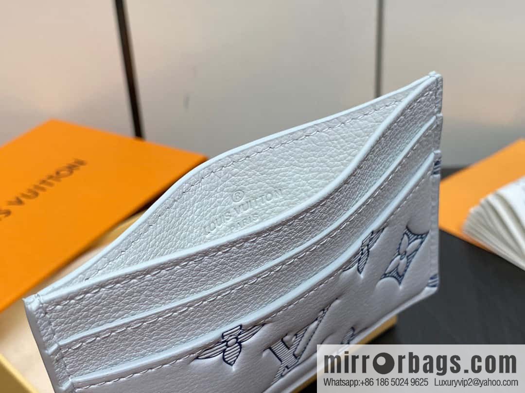 [Original order boutique] M83699 white silk screen, full leather card holder wallet series PORTE CARTES DOUBLE card holder