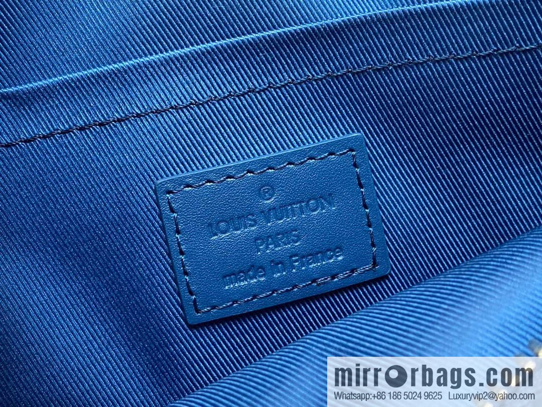 [Original order boutique] M23710 dark blue, full leather men's bag messenger bag series, new FASTLINE messenger bag in autumn and winter