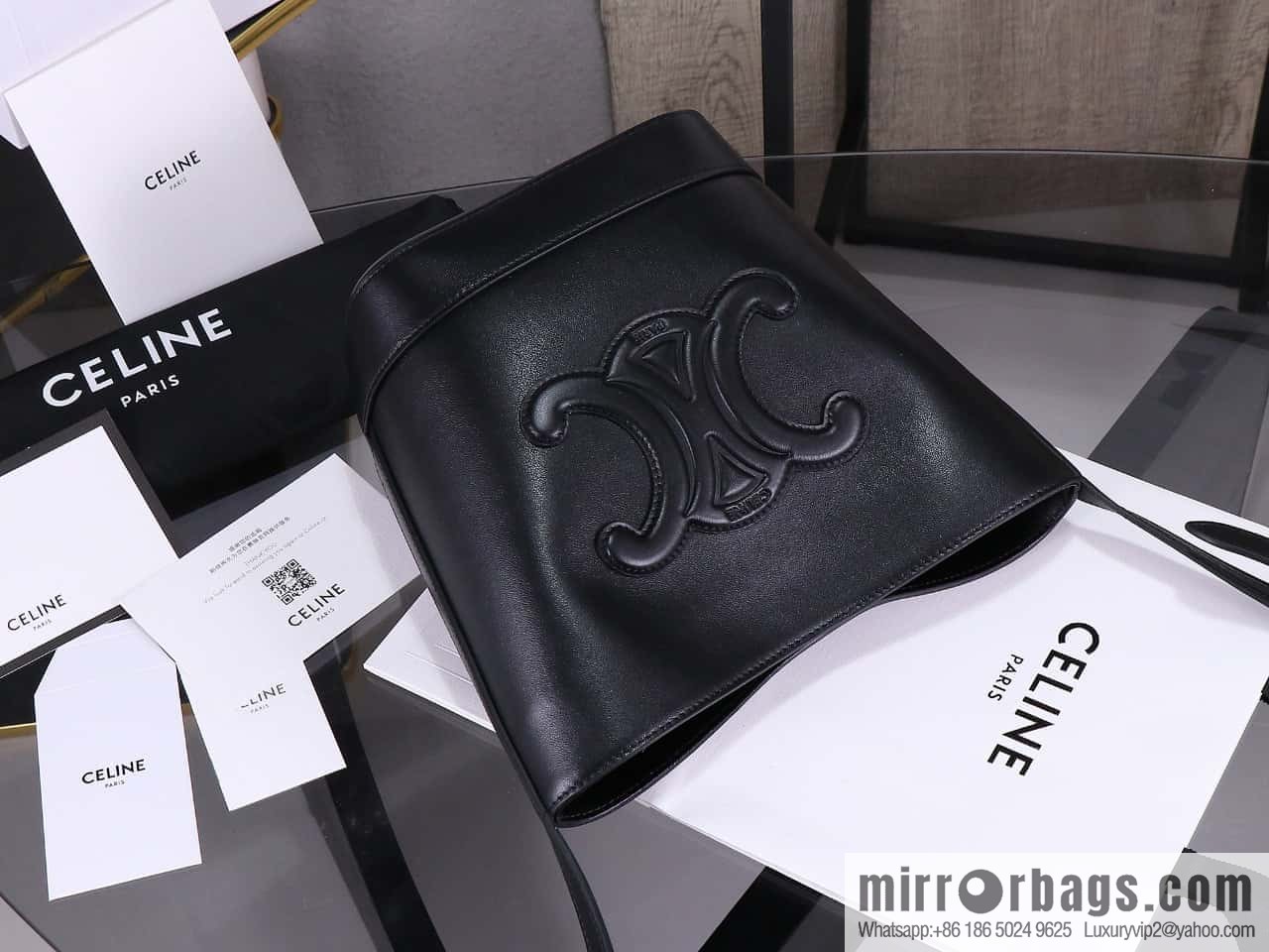 [Premium quality, all steel hardware] eline CUIR TRIOMPHE leather bucket bag model: CL198243