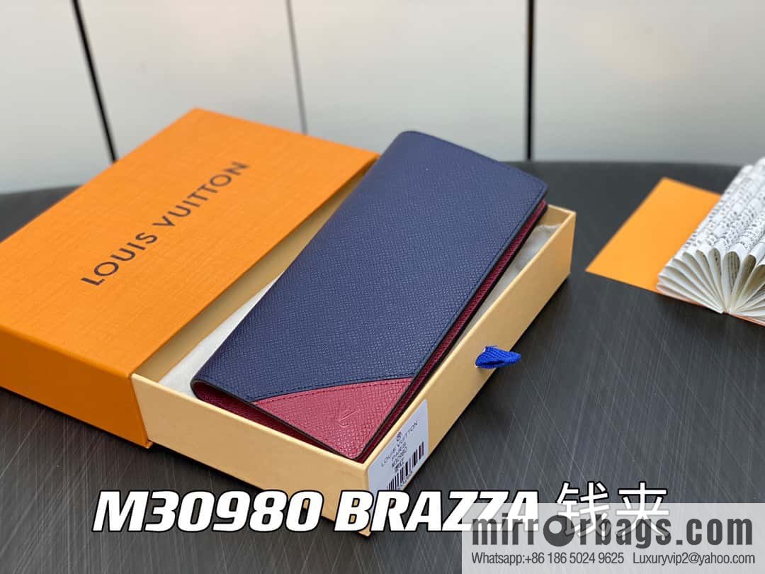 [Original order boutique] M30980 jujube red, full leather suit clip series BRAZZA wallet