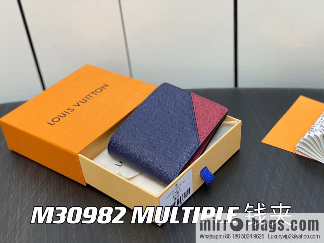 [Original order boutique] M30982 jujube red, full leather suit wallet series MULTIPLE wallet