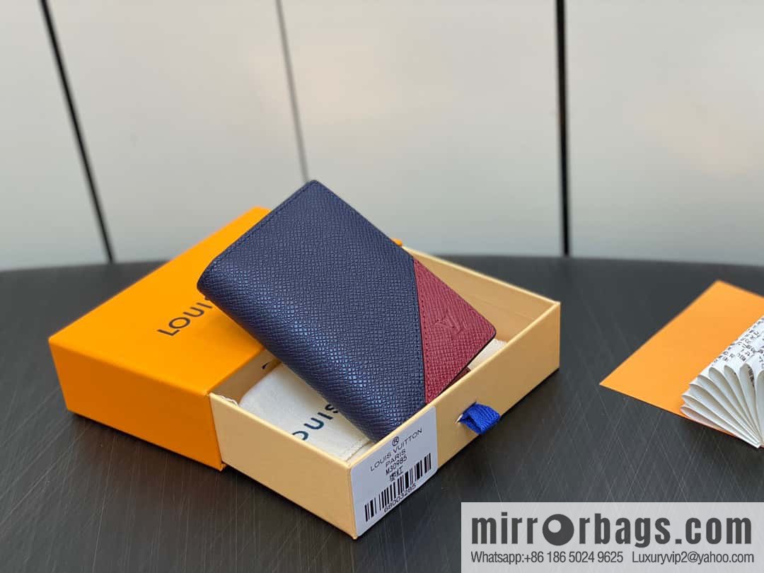 [Original single boutique] M30985 jujube red, full leather card holder wallet series, pocket wallet