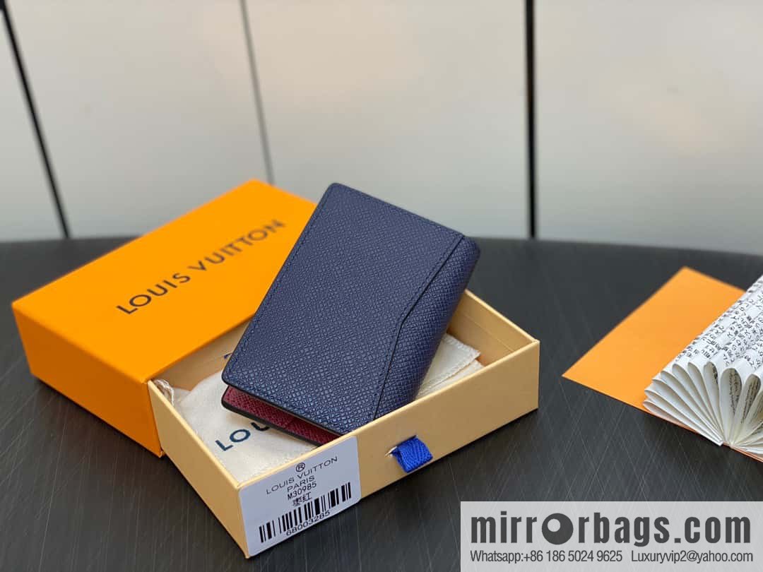 [Original single boutique] M30985 jujube red, full leather card holder wallet series, pocket wallet