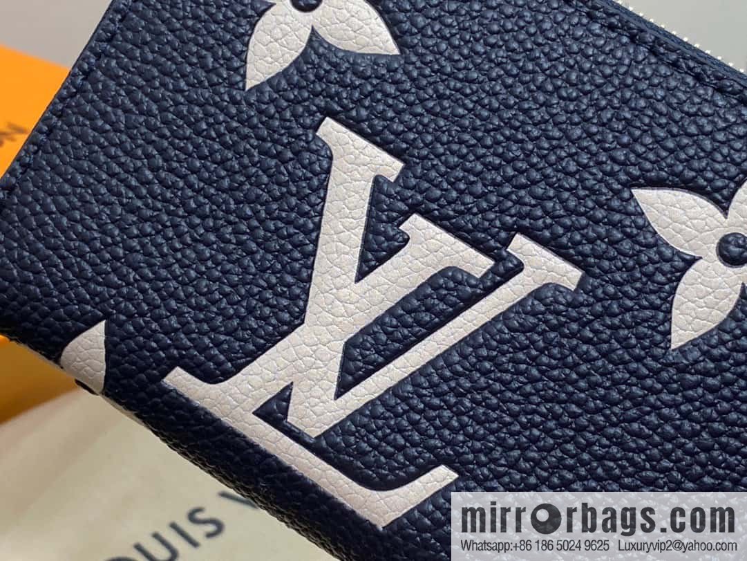 [Original single boutique] M83606 navy blue silk screen zipper zero wallet wallet series Zippy zipper zero wallet