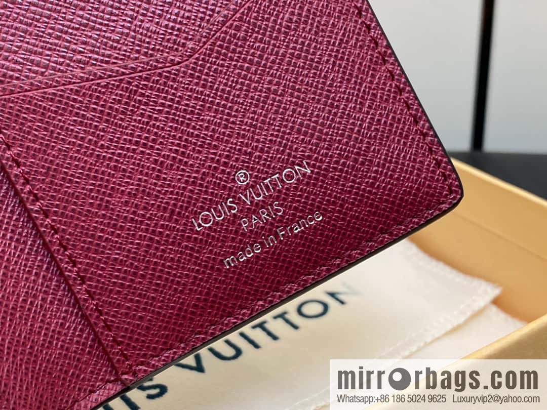 [Original single boutique] M30985 jujube red, full leather card holder wallet series, pocket wallet