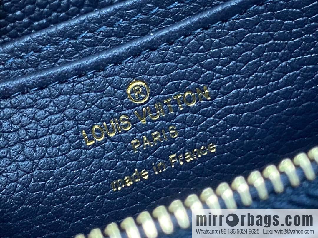[Original single boutique] M83606 navy blue silk screen zipper zero wallet wallet series Zippy zipper zero wallet