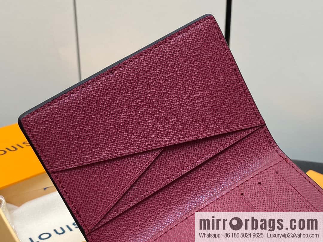 [Original single boutique] M30985 jujube red, full leather card holder wallet series, pocket wallet