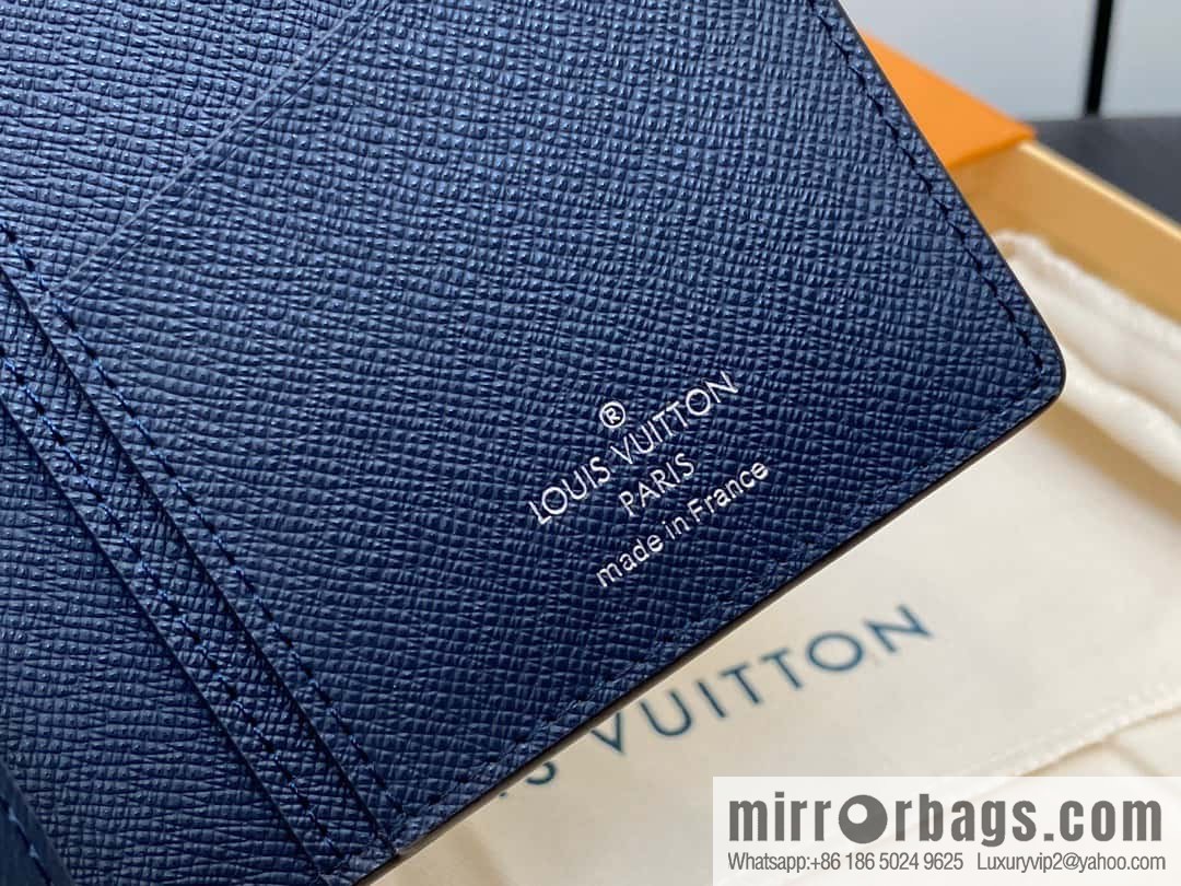 [Original order boutique] M30980 dark blue, full leather suit clip series BRAZZA wallet