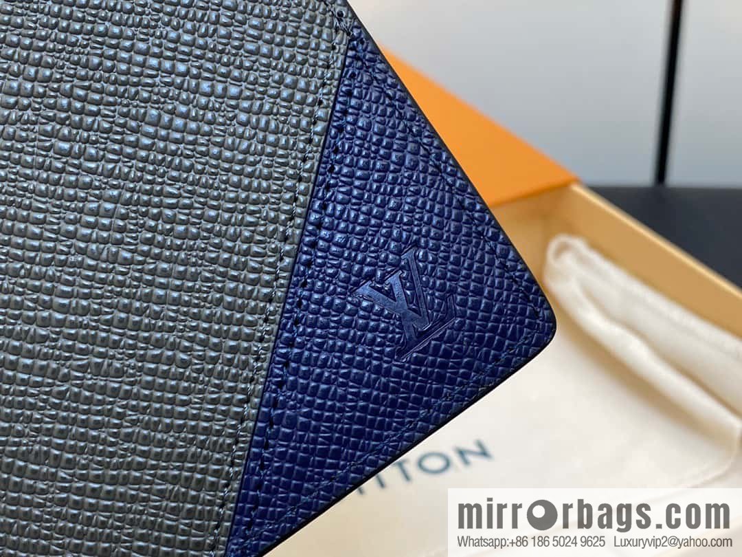 [Original order boutique] M30980 dark blue, full leather suit clip series BRAZZA wallet