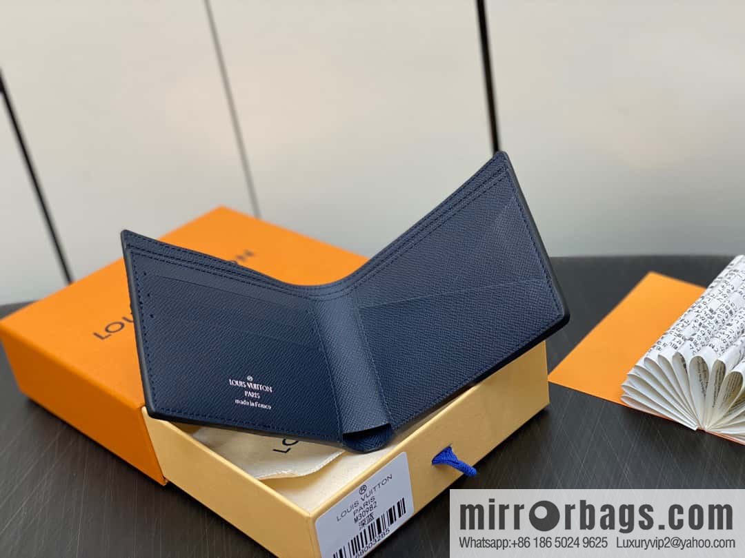 [Original order boutique] M30982 dark blue, full leather suit wallet series MULTIPLE wallet