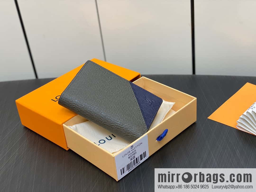 [Original single boutique] M30985 dark blue, full leather card holder wallet series, pocket wallet