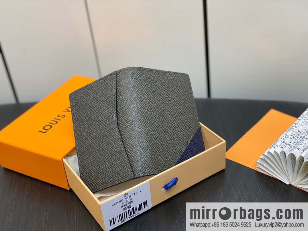 [Original single boutique] M30985 dark blue, full leather card holder wallet series, pocket wallet