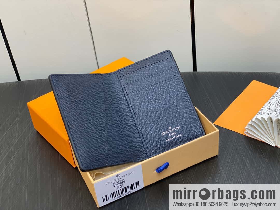 [Original single boutique] M30985 dark blue, full leather card holder wallet series, pocket wallet