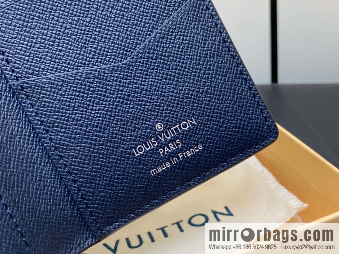 [Original single boutique] M30985 dark blue, full leather card holder wallet series, pocket wallet