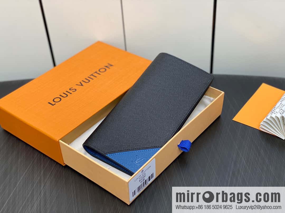 [Original order boutique] M30980 medium blue, full leather suit clip series BRAZZA wallet