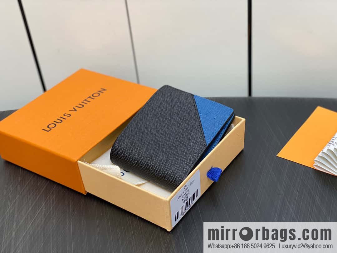[Original order boutique] M30982 medium blue, full leather suit wallet series MULTIPLE wallet
