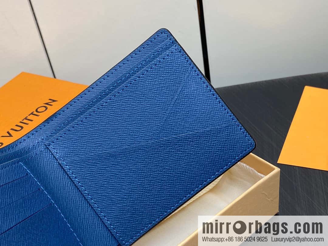 [Original order boutique] M30982 medium blue, full leather suit wallet series MULTIPLE wallet
